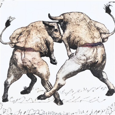 数字艺术 标题为“IN THE STYLE OF GOY…” 由Josep Domènech, 原创艺术品, AI生成的图像 安装在纸板上