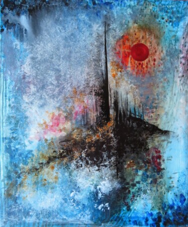 Peinture intitulée "Contre vents et mar…" par Clau Redier-Clément, Œuvre d'art originale, Encre Monté sur Châssis en bois