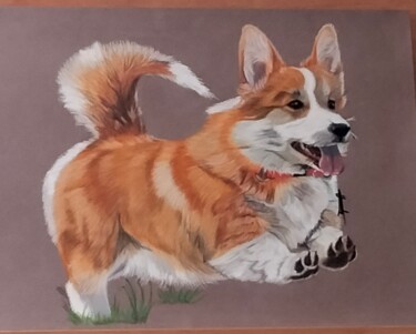 图画 标题为“Corgi” 由Anne Degremont, 原创艺术品, 粉彩