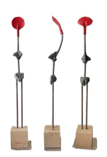 Sculpture titled "Femme cuillère" by Marc Chauvin, Original Artwork, Metals