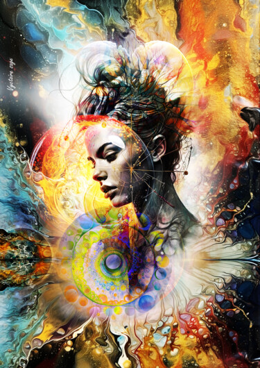 Arts numériques intitulée "la femme Magique" par Vyctoire Sage, Œuvre d'art originale, Photo montage