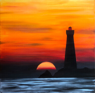 Peinture intitulée "Hon's lighthouse" par Mlefevre, Œuvre d'art originale, Acrylique Monté sur Châssis en bois
