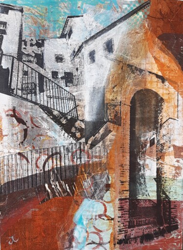 Painting titled "El Porton 1" by Jill Carrott, Original Artwork, Acrylic