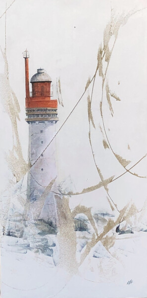 绘画 标题为“Phare du Grand Jard…” 由Alain Abramatic, 原创艺术品, 油 安装在木质担架架上