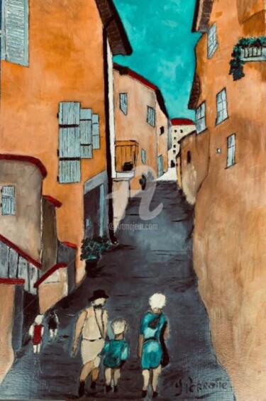 Peinture intitulée "Promenade Fêtes des…" par Yves Perrotte, Œuvre d'art originale, Huile