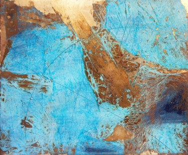 Painting titled "Golden dancing" by Elie D'Oleron, Original Artwork, Acrylic Mounted on Wood Stretcher frame