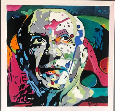 Peinture intitulée "Picasso" par Annie Predal, Œuvre d'art originale, Huile