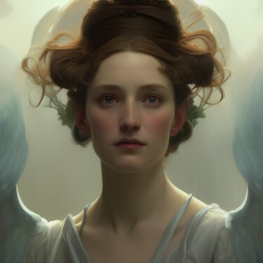 Digital Arts titled "Angel of compassion" by Michael C Bertsch, Original Artwork, Digital Painting