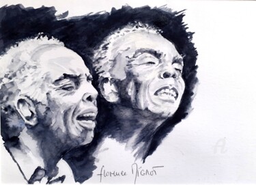 图画 标题为“Portrait Gilberto G…” 由Florence Mignot, 原创艺术品, 木炭
