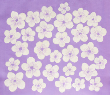 Painting titled "White spring flower…" by Irina Afonskaya, Original Artwork, Acrylic