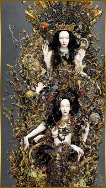 Arts numériques intitulée "HEL MORT's Midnight…" par Hel Mort, Œuvre d'art originale, Huile Monté sur Aluminium