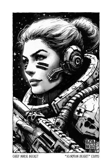 Digital Arts titled "Chief Nurse Becket" by Bob Bello, Original Artwork, Digital Painting