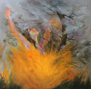 Painting titled "🔥 Renaissance 🔥 Reb…" by Isabel Mahe, Original Artwork, Oil Mounted on Wood Stretcher frame