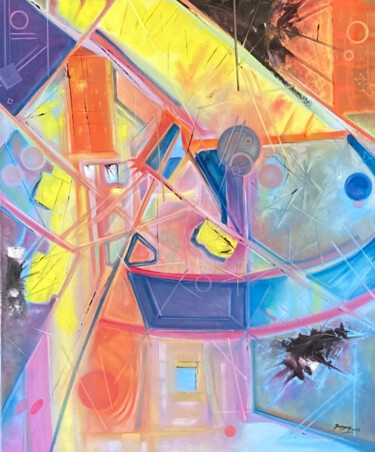 Peinture intitulée ""Conséquences"" par Guy Benson, Œuvre d'art originale, Huile