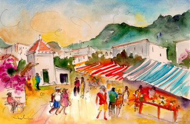 Frigiliana Market 02 Painting titled "Frigiliana Market 02" by Miki De Goodaboom, Original Artwork, Watercolor
