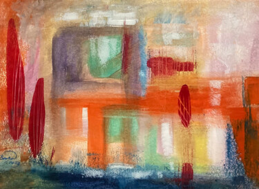 Peinture intitulée "Abstraction" par Guy Benson, Œuvre d'art originale, Huile