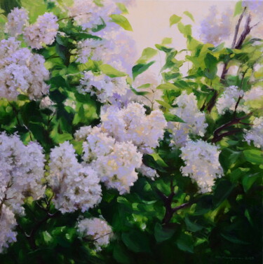 Pintura intitulada "Мерцание белой сире…" por Ruslan Kiprych, Obras de arte originais, Óleo