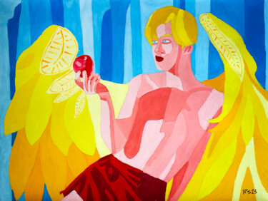 绘画 标题为“Angel and Apple” 由Randall Steinke, 原创艺术品, 油
