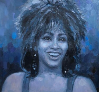 Painting titled "Tina Turner" by Natalya Chepulskaya, Original Artwork, Oil