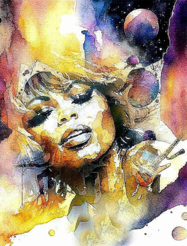 Digital Arts titled "Великая певица" by Alya Veresk, Original Artwork, Digital Painting
