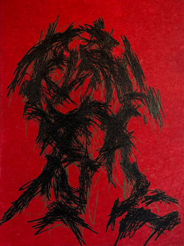 Red Portrait II 「Red Portrait II」というタイトルの絵画 Ihar Barkhatkouによって, オリジナルのアートワーク, オイル