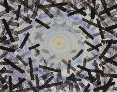 La traversée de la nuit 3 绘画 标题为“La traversée de la…” 由Jean-Thomas Bédard, 原创艺术品, 水粉 安装在其他刚性面板上