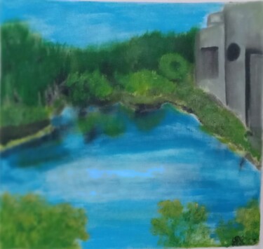 Il Verde nel Ruscello Painting titled "Il Verde nel Ruscel…" by Sebastiana Grazia Leonardi, Original Artwork, Tapestry