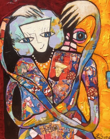 Peinture intitulée "Madame se fait belle" par Claude Lépine, Œuvre d'art originale, Acrylique Monté sur Châssis en bois