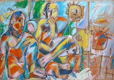 Painting titled "" dans la paix.."" by Sam Keusseyan, Original Artwork, Acrylic