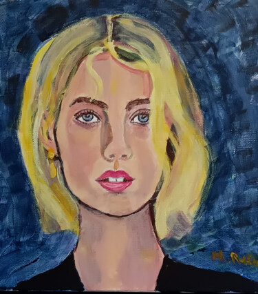 Peinture intitulée "Sunshine girl" par Marit Refsnes, Œuvre d'art originale, Acrylique