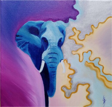 Painting titled "Médecine de l'Eléph…" by Sange, Original Artwork, Oil