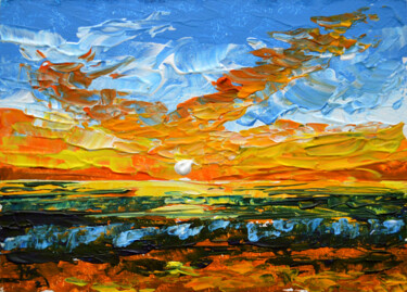 "Sunset on the ocean…" başlıklı Tablo Lada Kholosho tarafından, Orijinal sanat, Akrilik