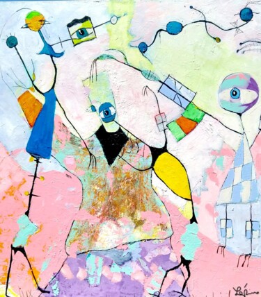 Peinture intitulée "Je cherche a te cac…" par Claude Lépine, Œuvre d'art originale, Acrylique