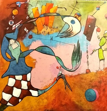 Peinture intitulée "Le temps brisé" par Claude Lépine, Œuvre d'art originale, Acrylique