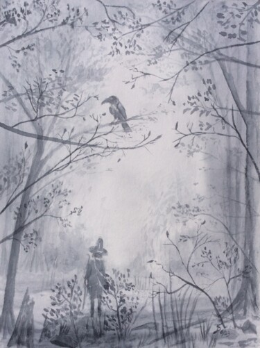 Malerei mit dem Titel "Krabat und Pumphut" von Stefan Dhein, Original-Kunstwerk, Aquarell