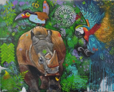 Peinture intitulée "Esprit sauvage-Rêve…" par Kpbc, Œuvre d'art originale, Acrylique Monté sur Châssis en bois