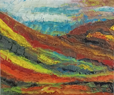Painting titled "Landfill Through Ce…" by Michael E. Voss, Original Artwork, Oil Mounted on Wood Stretcher frame