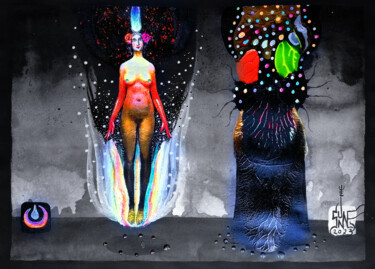 "Occultatum/Apertum" başlıklı Tablo Serge Sunne tarafından, Orijinal sanat, Akrilik