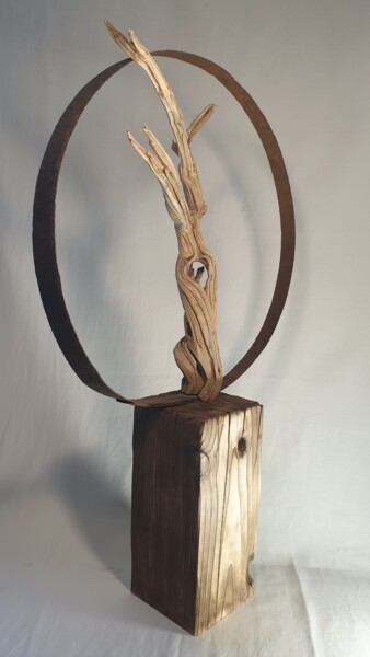 Sculpture titled ""Sénescence"" by Ga-Ma, Original Artwork, Wood