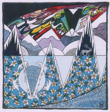 绘画 标题为“Spitzbergen” 由Carmen Wagner, 原创艺术品, 丙烯 安装在artwork_cat.上