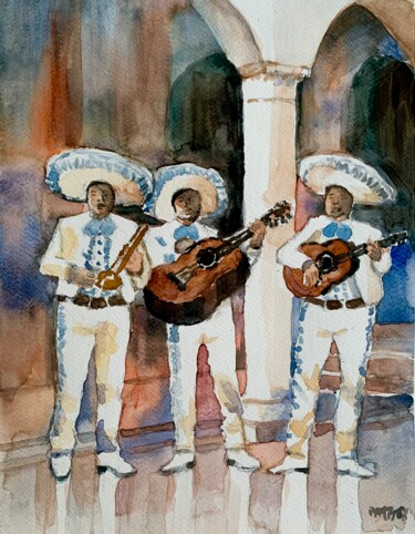 绘画 标题为“Mariachi” 由Patrizia Salcini, 原创艺术品, 水彩