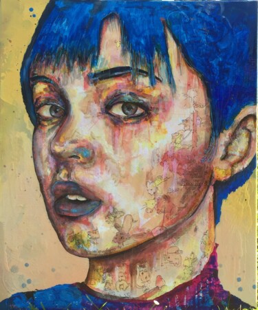 Peinture intitulée "l'enrhumée" par Pascal Fairier, Œuvre d'art originale, Acrylique