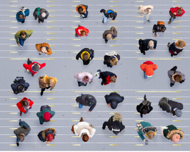 The World From Above - One Way - Special Edition - 1/10 Fotografie getiteld "The World From Abov…" door Werner Roelandt, Origineel Kunstwerk, Digitale fotografie Gemonteerd op Alum…