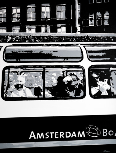 绘画 标题为“Amsterdam Boat” 由Stan, 原创艺术品, 丙烯 安装在木质担架架上