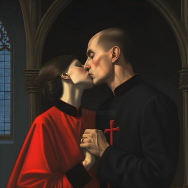 Digital Arts με τίτλο "Secret Kiss v2" από Wonder Art, Αυθεντικά έργα τέχνης, 2D ψηφιακή εργασία