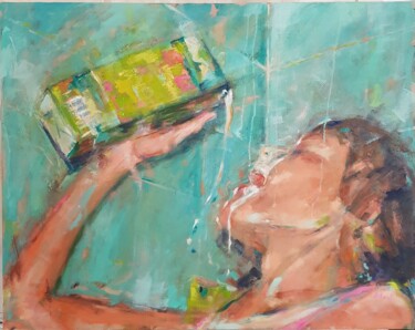 Peinture intitulée "Rafraichissement" par Isabelle Cotillard, Œuvre d'art originale, Huile Monté sur Châssis en bois