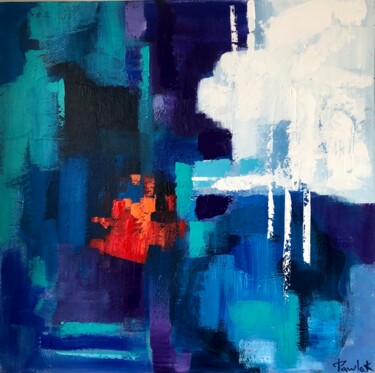 Peinture intitulée "ABSTRACTION BLEUE E…" par Michel Pawlak, Œuvre d'art originale, Acrylique