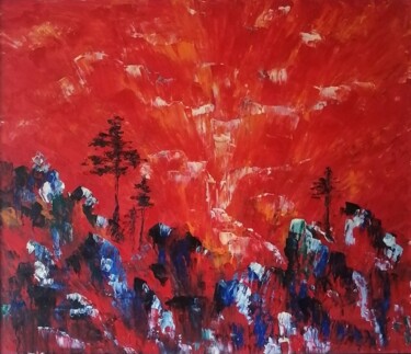 A trip to the Kent mountain Peinture intitulée "A trip to the Kent…" par Galina Kolomenskaya, Œuvre d'art originale, Huile