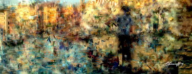 Gondole in Venice Arts numériques intitulée "Gondole in Venice" par Bruno Sciaraffia, Œuvre d'art originale, Peinture numérique