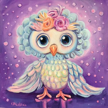 Owl 绘画 标题为“Owl” 由Olga Volna, 原创艺术品, 油